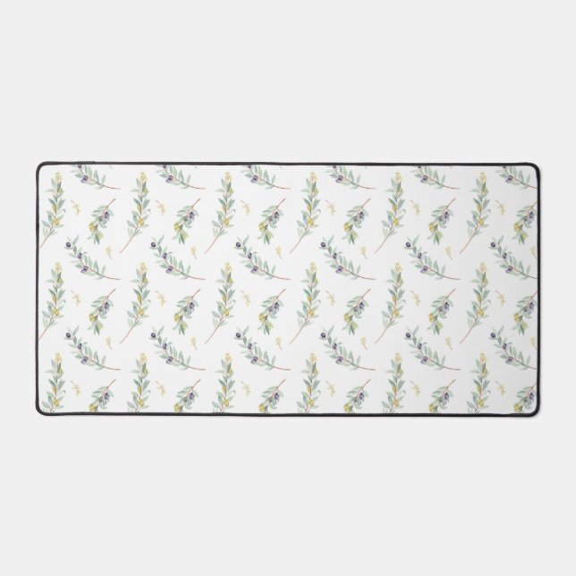 Olive Branch Elegant Greenery Desk Mat (Front)