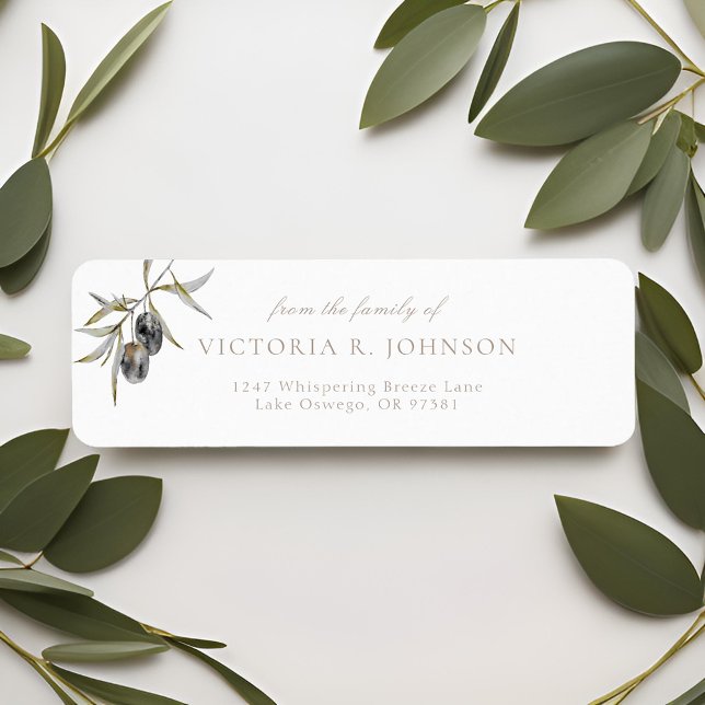 Olive Branch Family Funeral Return Address Label (Creator Uploaded)