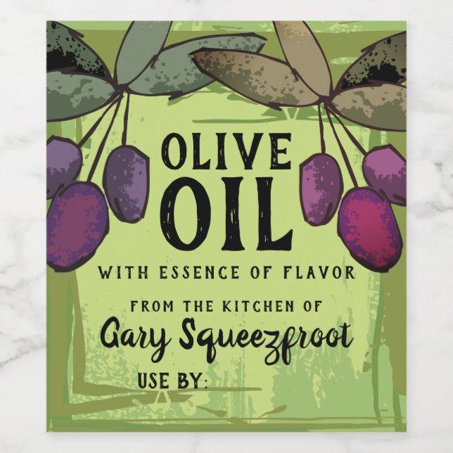 Olive branch flavoued olive oil home canning label (Single Label)