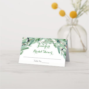 Olive Branch Floral Bridal Shower Place Card