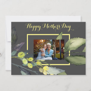 Olive Branch Floral Photo Mother's Day Card