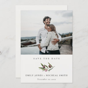 Olive Branch Foliage Save the Date Photo Card