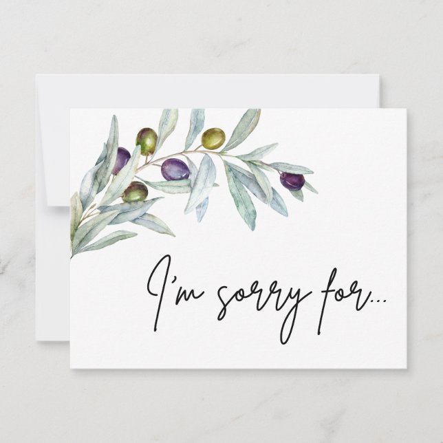 Olive Branch I'm Sorry Handwrite the Apology Card (Front)
