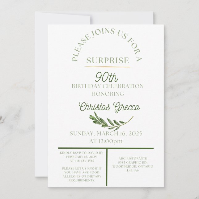 Olive Branch - Invitation  (Front)