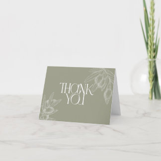 Olive Branch Minimal Folded Thank You Card