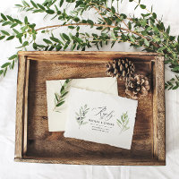 Olive branch minimal watercolor sage wedding reply
