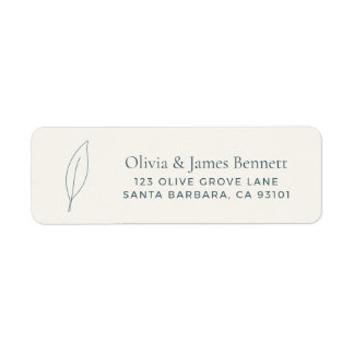 Olive Branch Minimalist Wedding Return Address Label