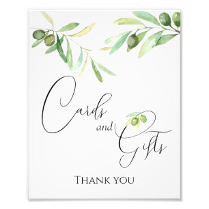 Olive branch Modern Cards and Gifts Poster