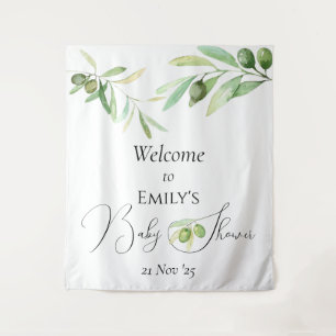 Olive branch Modern minimalist baby shower  Tapestry
