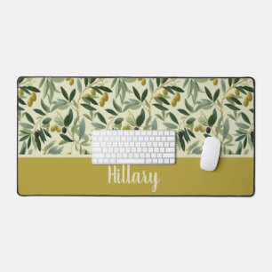 Olive Branch Monogram Name  Desk Mat