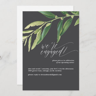 Olive Branch Moody Illustrated Engagement Party Invitation