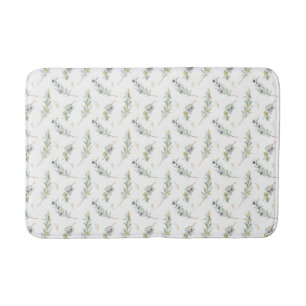 Olive Branch Neutral Botanical Bath Mat