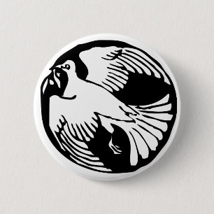 Olive Branch Peace Dove Button