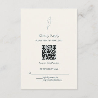Olive Branch QR Code Wedding RSVP Card