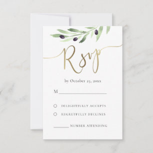 olive branch RSVP wedding