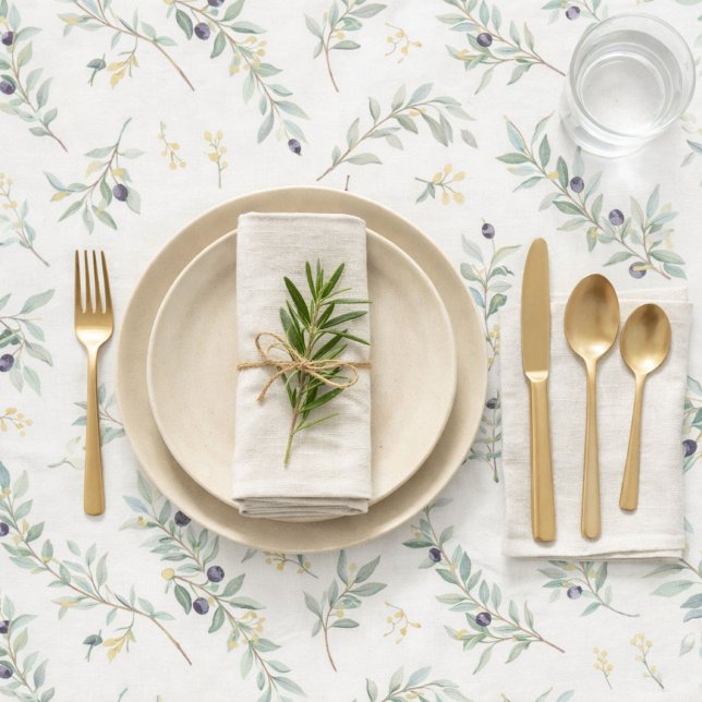 Olive Branch Rustic Green Tablecloth (Creator Uploaded)