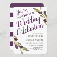 Olive Branch Sangria | White Wedding Invite