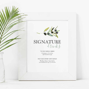 Olive Branch Signature Drinks Wedding Sign
