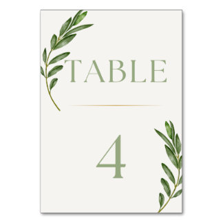 Olive Branch Table Card Number
