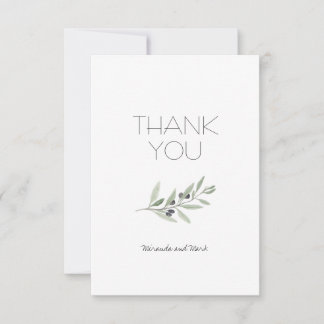 Olive Branch Thank You Card