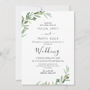 Olive Branch Traditional Wedding Invitation