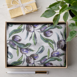 Olive Branch Watercolor Pattern  Tissue Paper