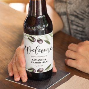 Olive Branch Wedding Beer Label