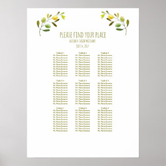 Olive branch wedding dinner seating chart