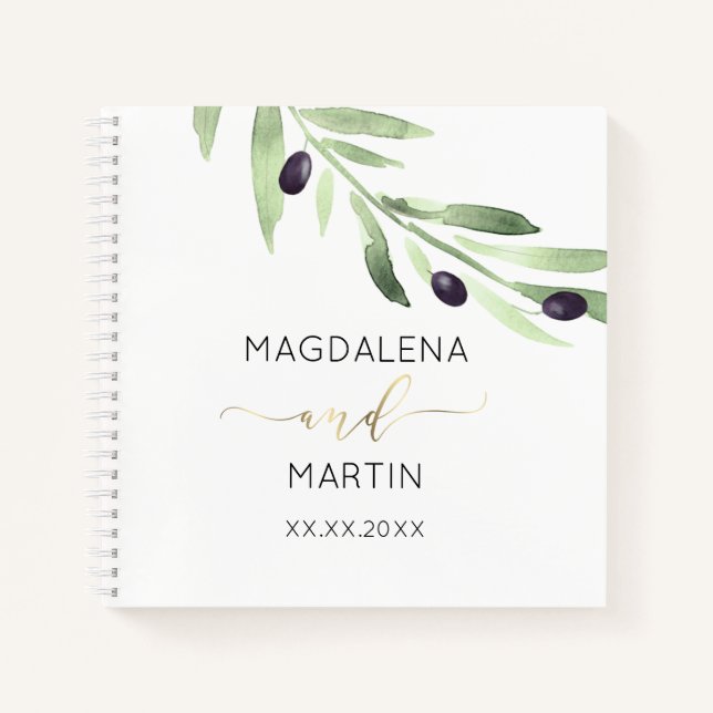 olive branch wedding Guest Book (Front)