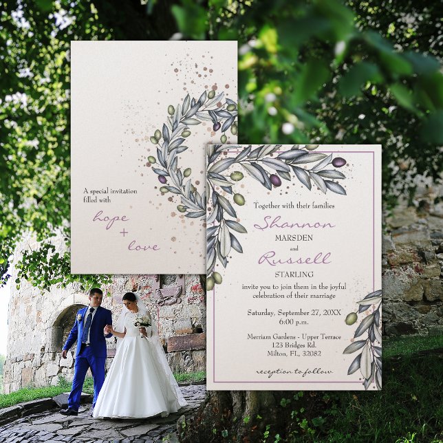 Olive Branch Wedding Invitation (Creator Uploaded)