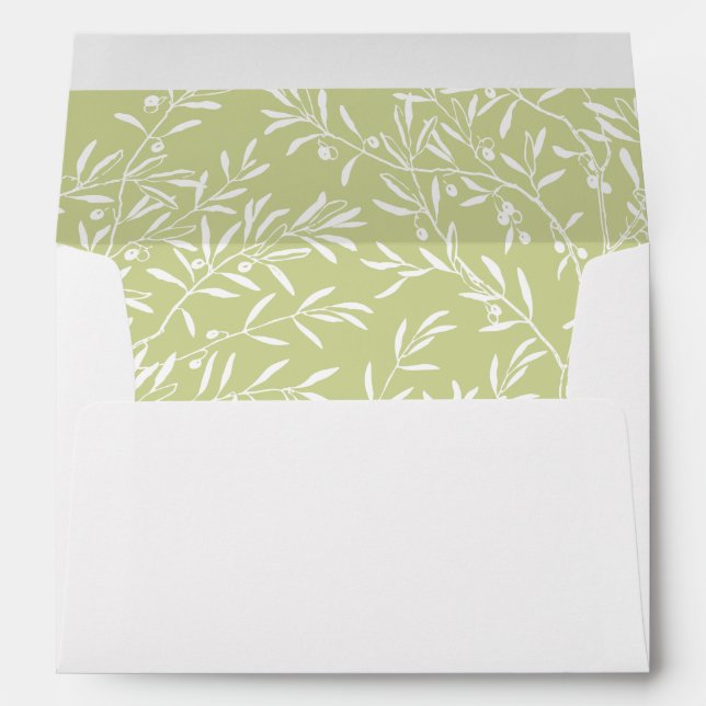 Olive Branch Wedding Invitation Envelop Envelope (Back (Bottom))