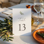 Olive Branch Wedding | Minimal Elegant Table Number<br><div class="desc">Guide your guests in style with this elegant olive branch wedding table number. Designed with a delicate watercolor olive branch and refined minimalist typography, this table number adds a sophisticated and timeless touch to your wedding reception decor. The clean layout ensures easy readability while maintaining a luxurious and cohesive aesthetic....</div>