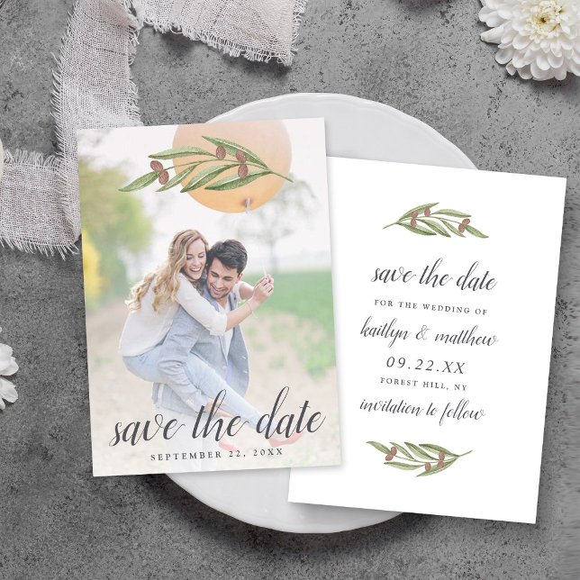 Olive Branch Wedding Photo Save The Date (Creator Uploaded)