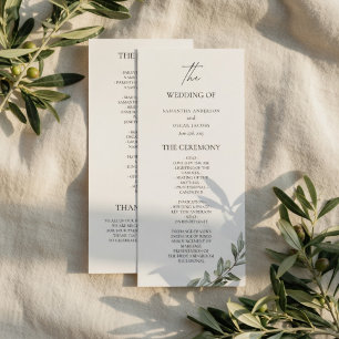 Olive Branch Wedding Program Elegant Greenery