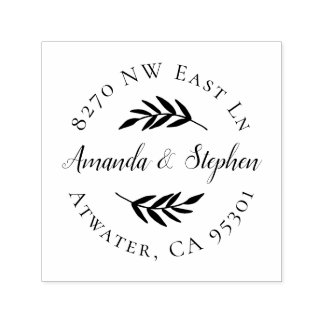Olive Branch Wedding Return Address Stamp