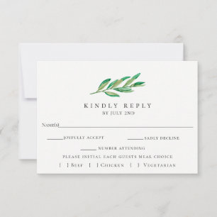 Olive Branch Wedding RSVP Card