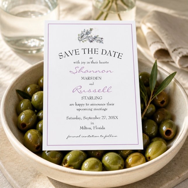 Olive Branch Wedding Save the Date Card (Creator Uploaded)