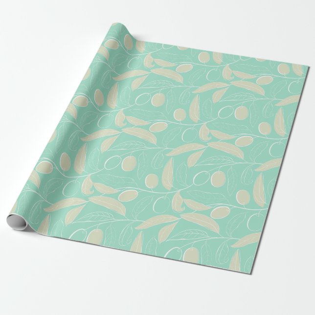Olive Branch Wrapping Paper (Unrolled)