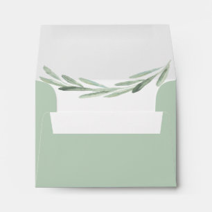 Olive Branch Wreath Pre-Printed Address RSVP Envelope
