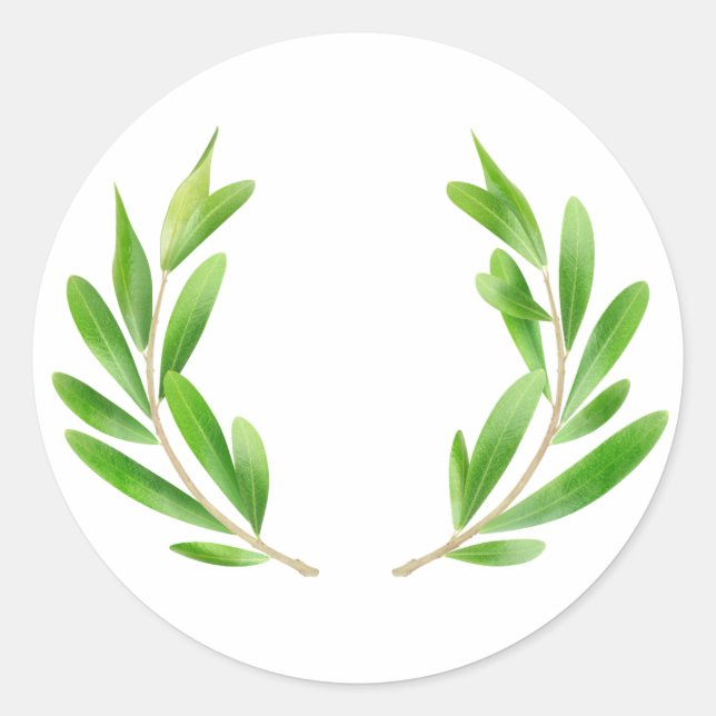 Olive branches classic round sticker (Front)
