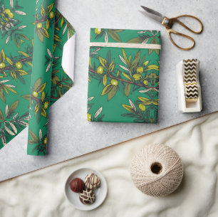 Olive branches Free Palestine floral & botanicals  Wrapping Paper