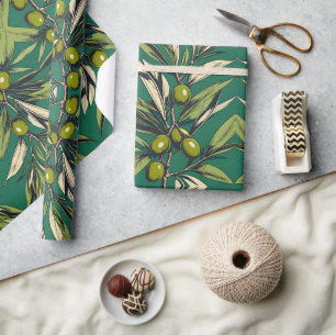 Olive branches Free Palestine floral & botanicals  Wrapping Paper