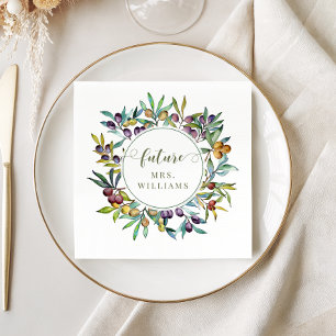 Olive Branches Italian Future Mrs Bridal Shower Napkin
