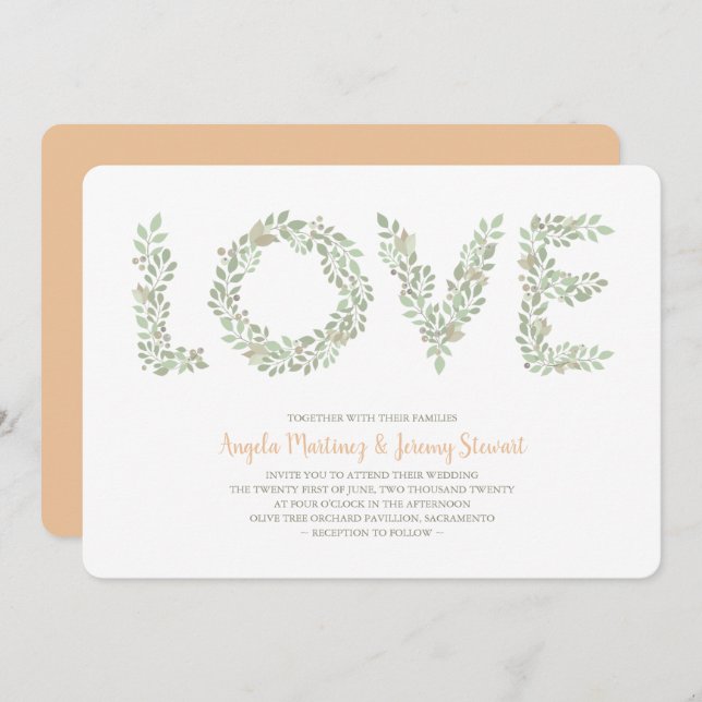 Olive Branches LOVE Collection Invitation (Front/Back)