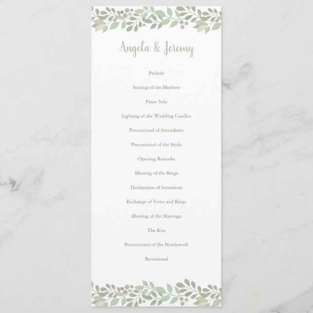 Olive Branches LOVE Collection Program (Front)