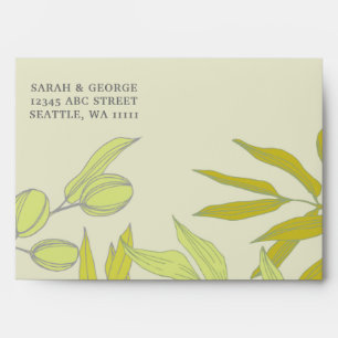 Olive Branches  Nature Greenery Botanical Wedding Envelope