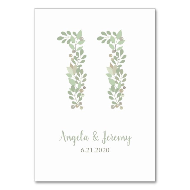 Olive Branches Number 11 Table Number (Front)