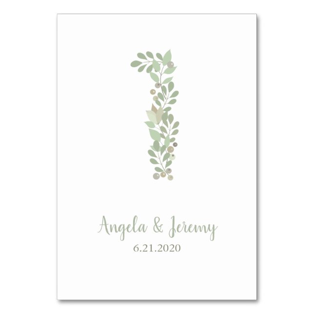 Olive Branches Number 1 Table Number (Front)