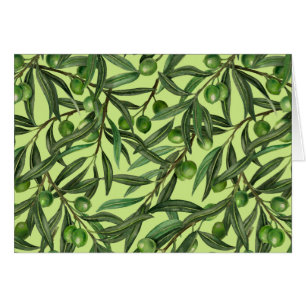 Olive branches on honeydew green