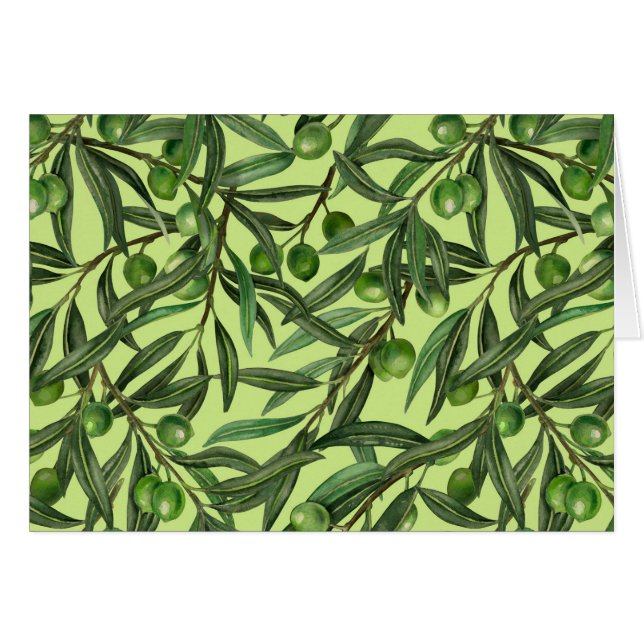 Olive branches on honeydew green (Front Horizontal)